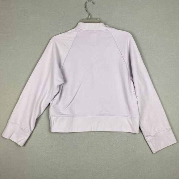 On-Running Womens Medium Cotton Crew Neck Cropped Boxy Sweatshirt Lilac Purple - Picture 2 of 6